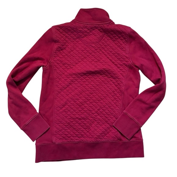 L.L. Bean Red Pullover Quarterzip Size Small Quilted Unisex Flaw Winter Fall - Picture 2 of 7